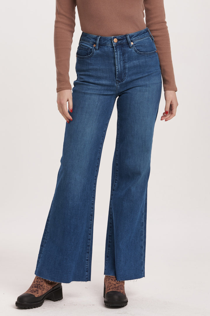 Dear John Fiona High Rise Wide Leg Jean in Violet Blue