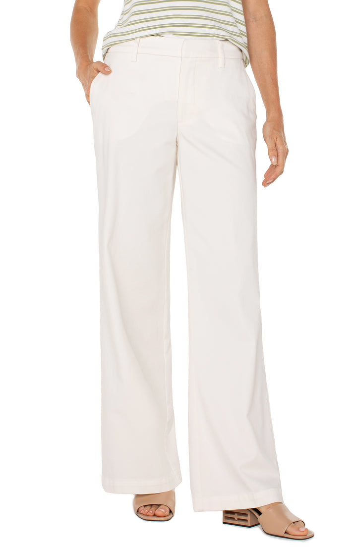 Liverpool Los Angeles Kelsey Wide Leg Trouser in Bone