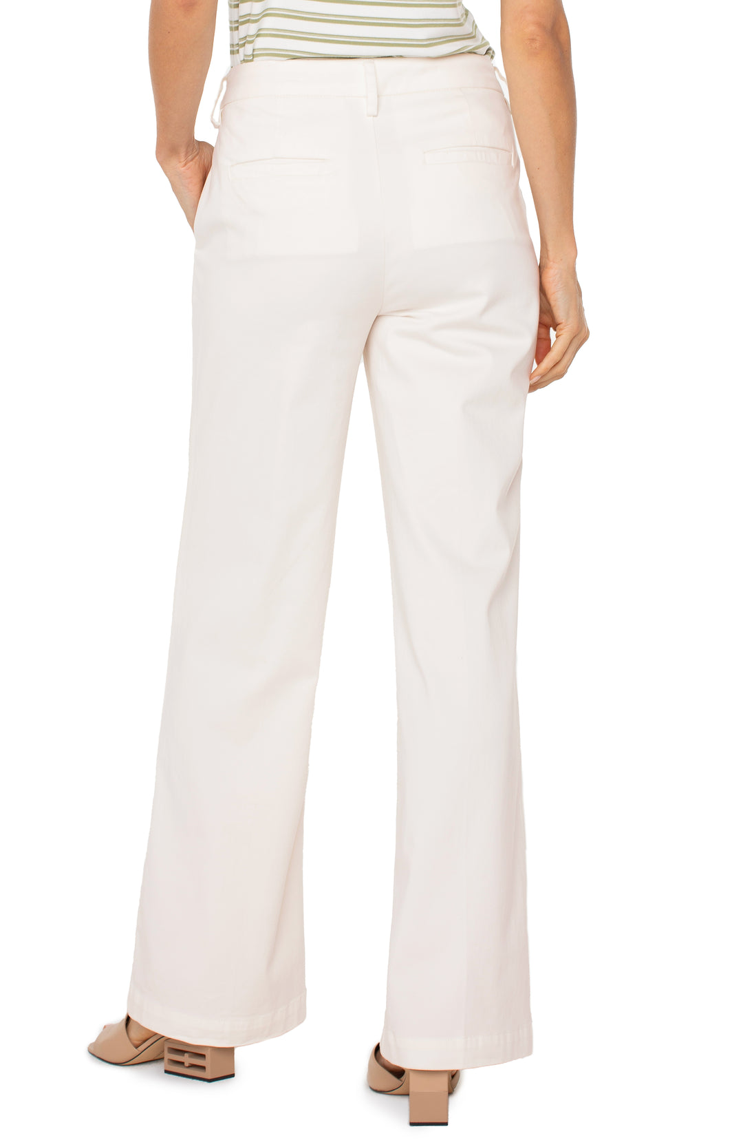 Liverpool Los Angeles Kelsey Wide Leg Trouser in Bone