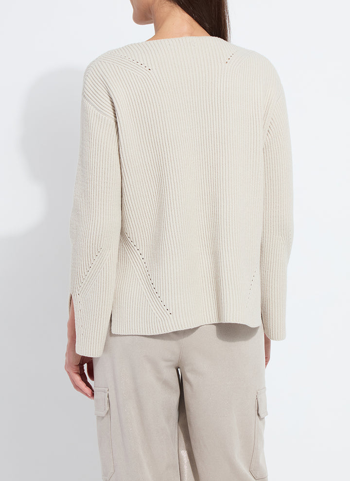 Lysse Ximena V-Neck Cozy Sweater in Soft Taupe