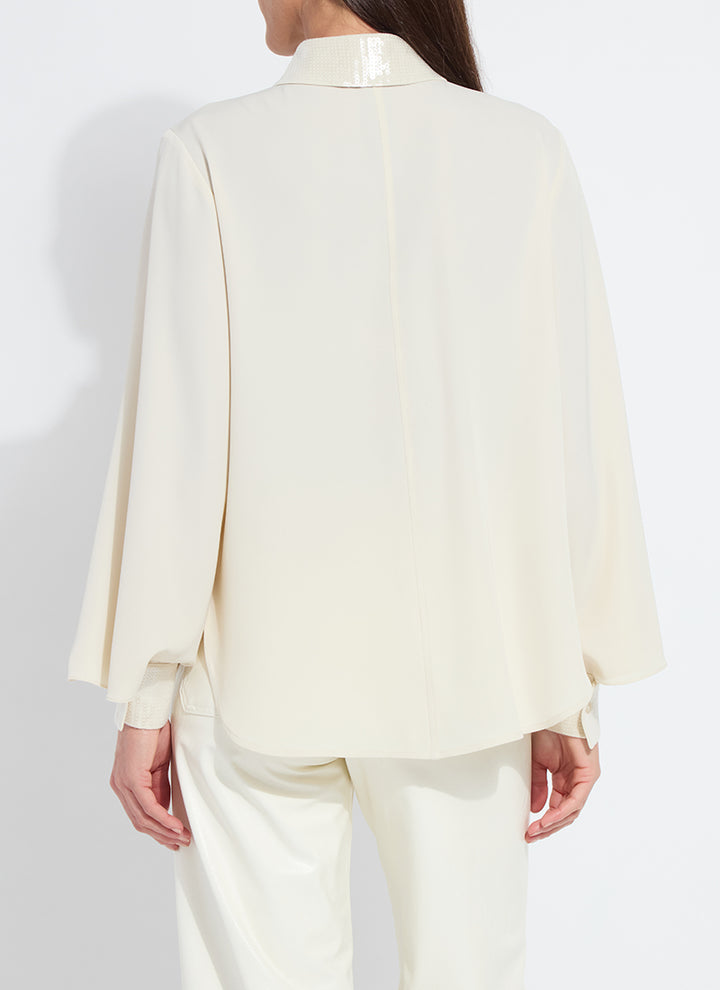 Lysse Damari Sequin Embellished Shirt in Icing