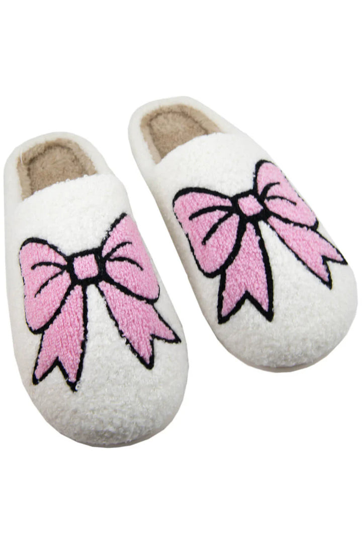 Light Pink Bow Slippers Shoes