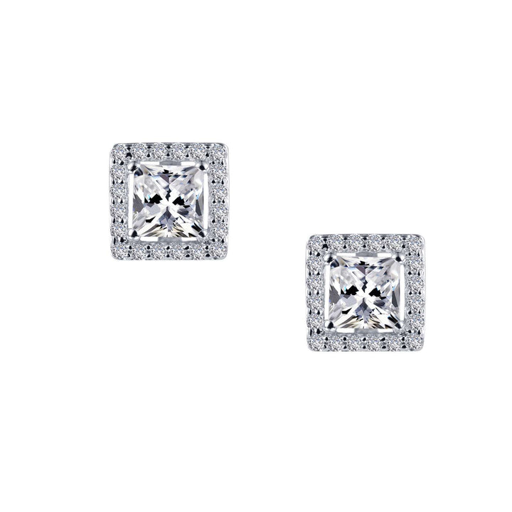 Lafonn 1.52 CTW Princess Cut Halo Stud Earrings