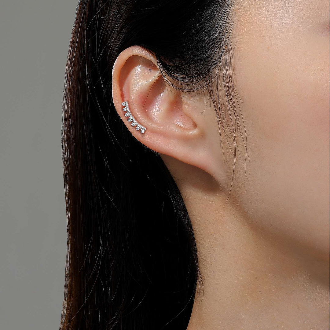 Lafonn Curved Bar Stud Earrings