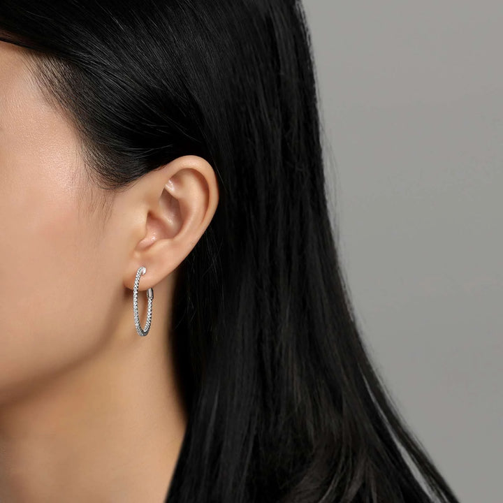 Lafonn 25 mm Hoop Earrings in Silver