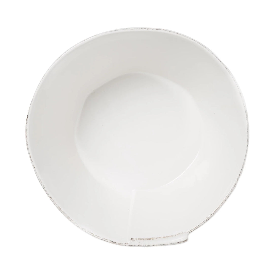 VIETRI LASTRA WHITE LARGE STACKING SERVING BOWL IN WHITE