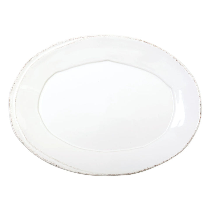 VIETRI LASTRA WHITE SMALL OVAL PLATTER IN WHITE