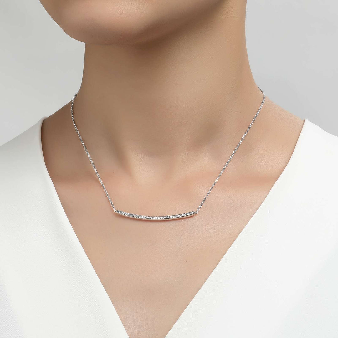 Lafonn 0.32 CTW Curved Bar Necklace