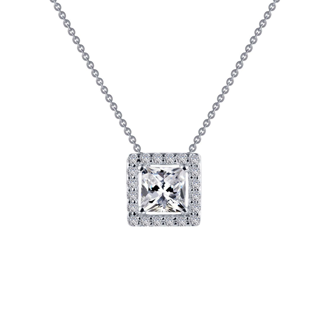 Lafonn Princess-Cut Halo Necklace