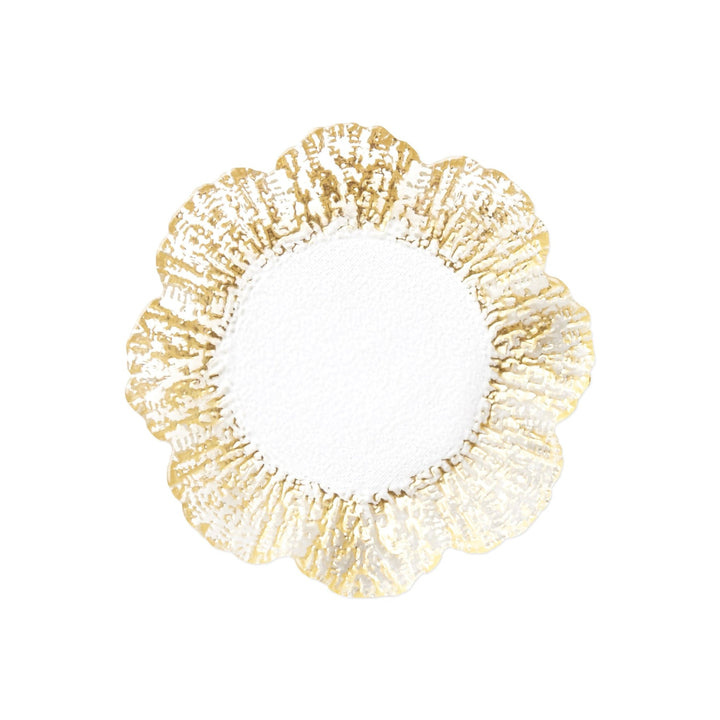 VIETRI RUFOLO GLASS GOLD CANAPE PLATE