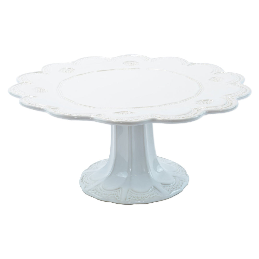 VIETRI INCANTO STONE WHITE LACE LARGE CAKE STAND