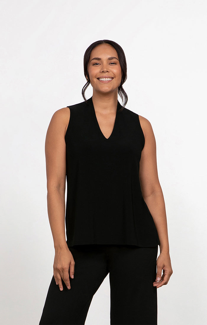 Sympli Deep V Trapeze Tank in Black